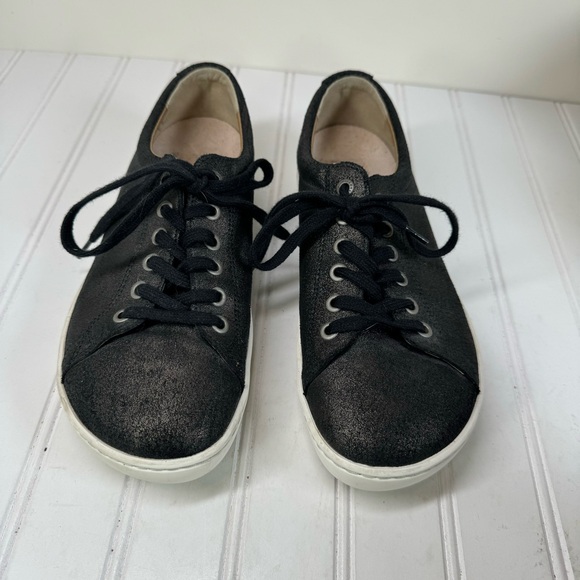 Birkenstock black shimmer leather sneakers - Picture 3 of 10